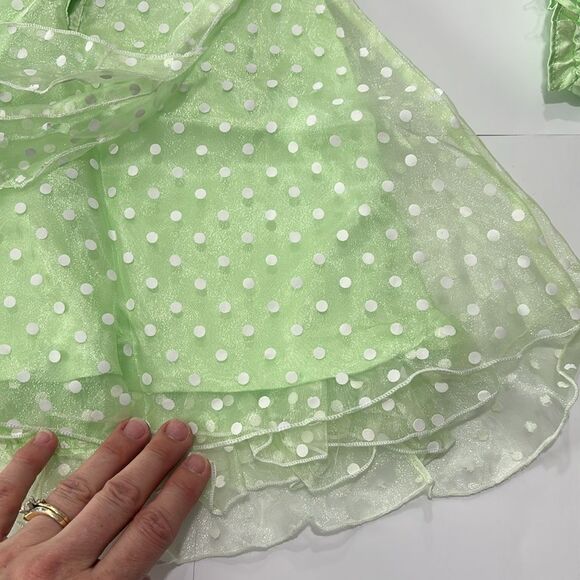 George | Vintage Polka Dot Green Girls Formal Dress 24M - Picture 10 of 12
